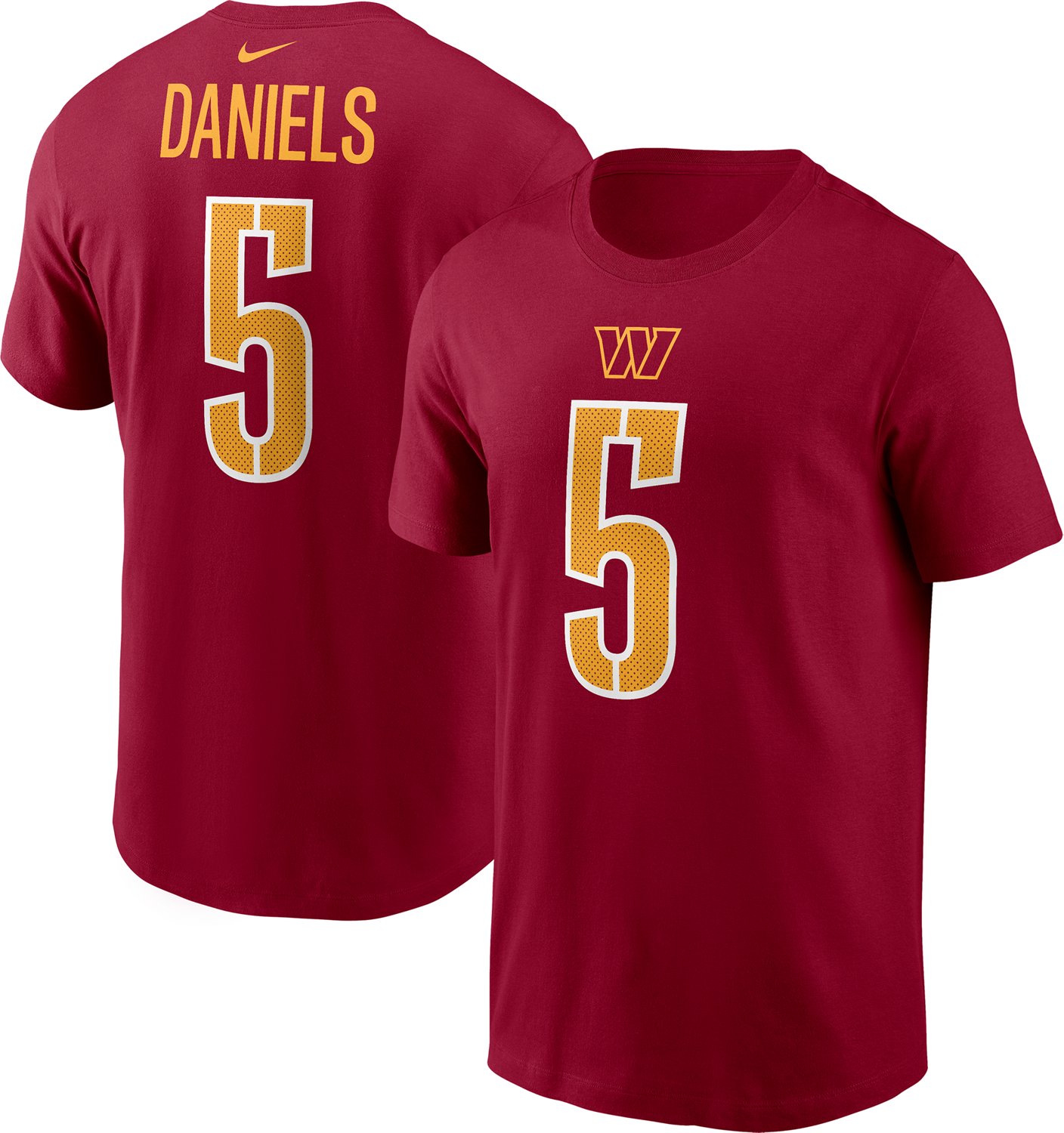 Nike Men's Commanders Jayden Daniels #5 Name and Number Short Sleeve Tee                                                         - view number 3