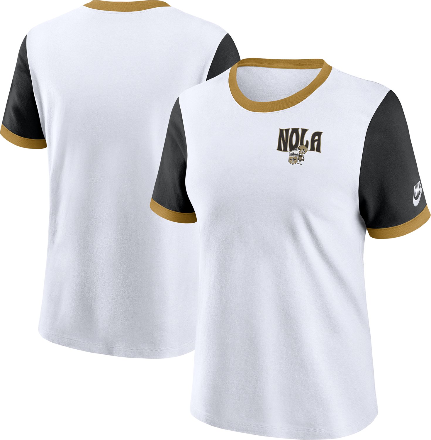 Nike Women's New Orleans Saints Rewind Ringer Short Sleeve T-shirt - view number 3