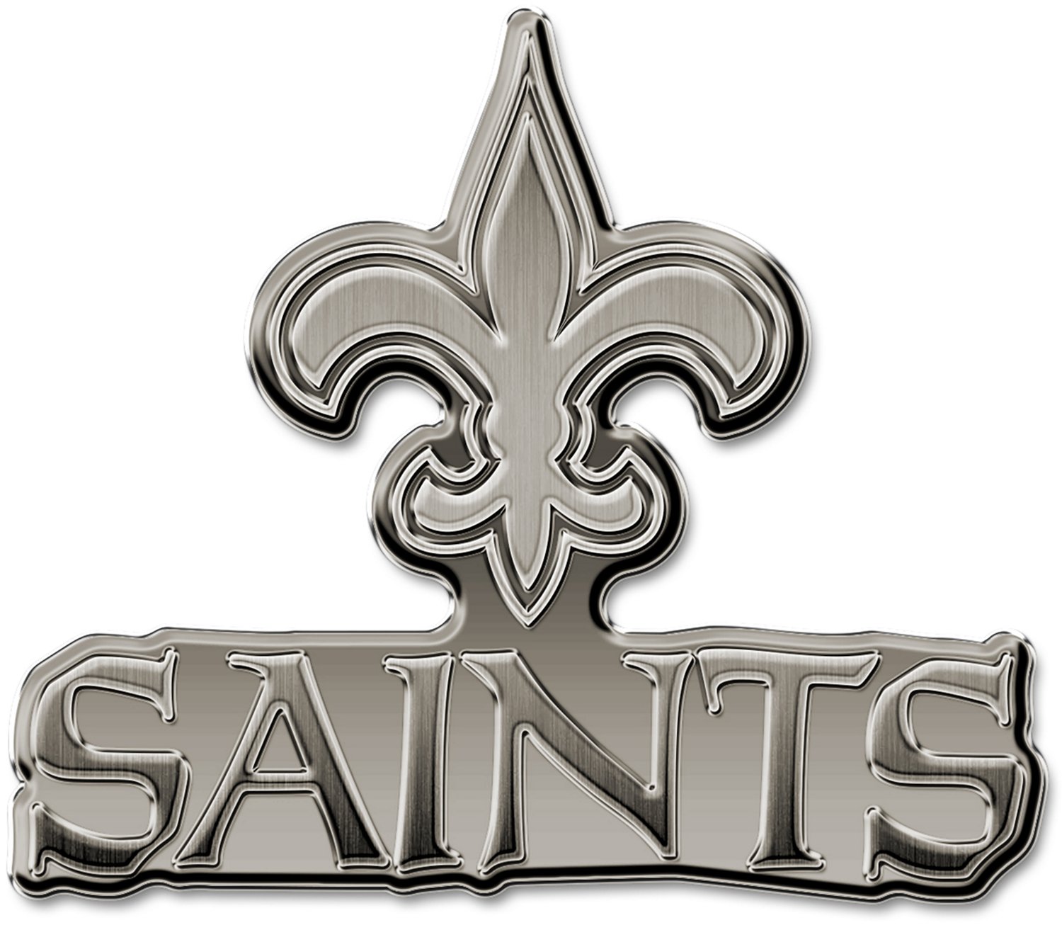 Tag Express New Orleans Saints Antique Nickel Auto Emblem