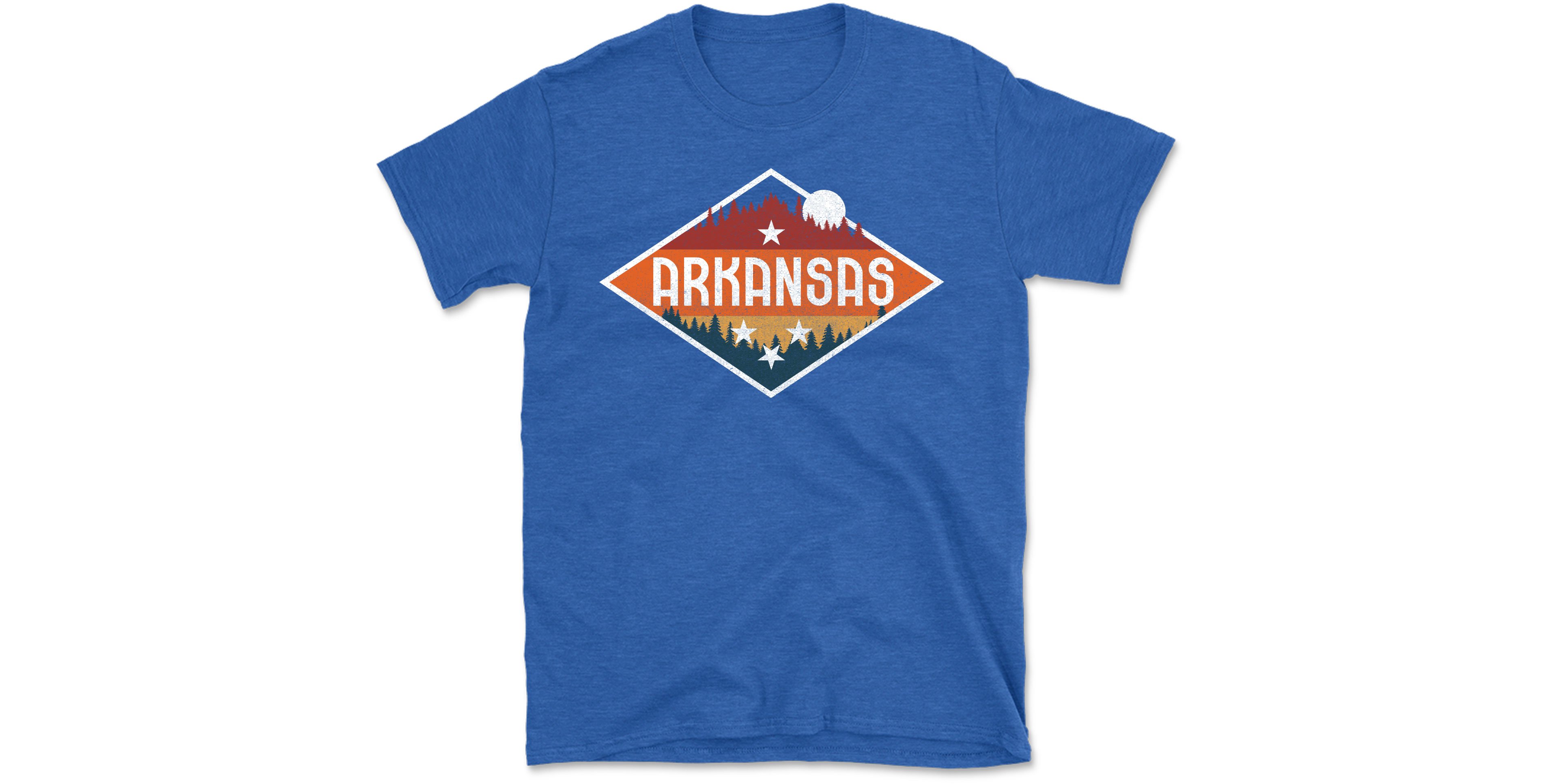 State Life Men's Arkansas Retro Diamond Short Sleeve T-shirt