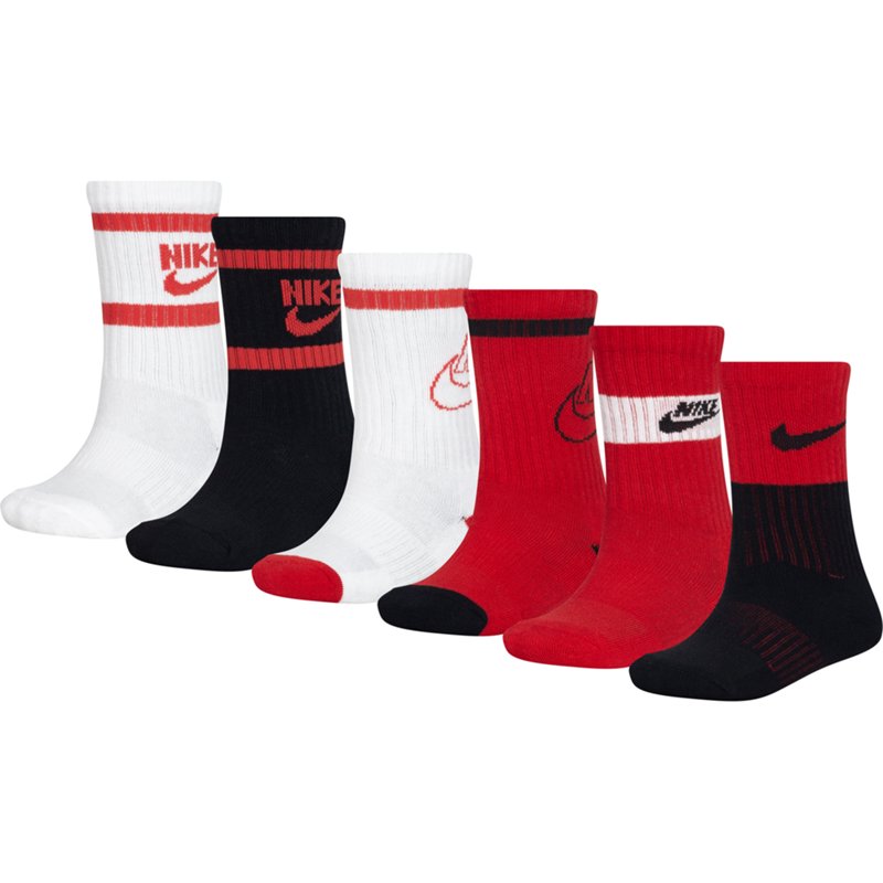 Nike Youth Retro Crew 6 Pack Socks Red, X-Small - Athletic Socks at Academy Sports
