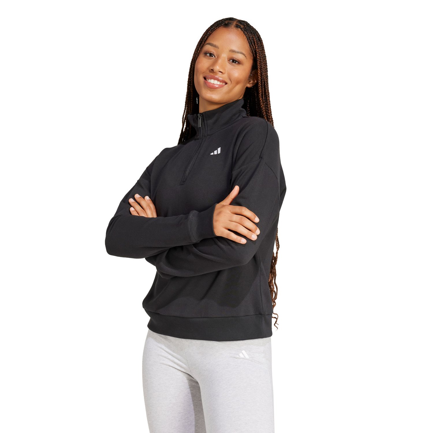 adidas Women's Essentials Small Logo French Terry 1/4 Zip Sweatshirt - view number 1