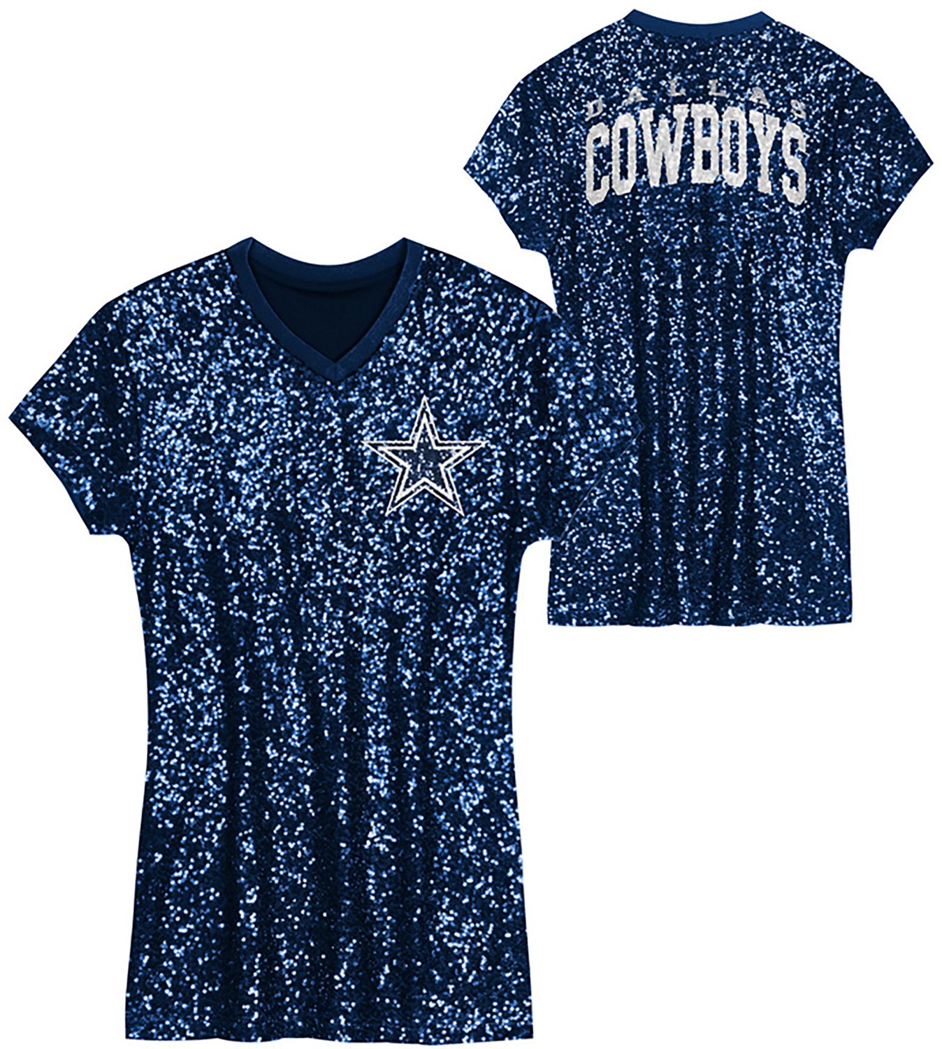 Outerstuff Women's Dallas Cowboys Wordmark Sequin Dress - view number 1