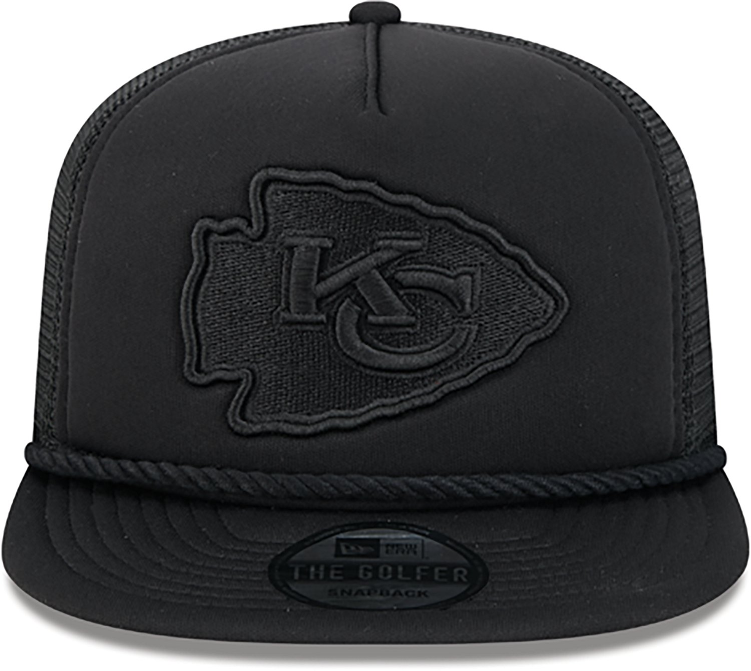 New Era Golfer Trucker Black on Black Chiefs Cap - view number 2