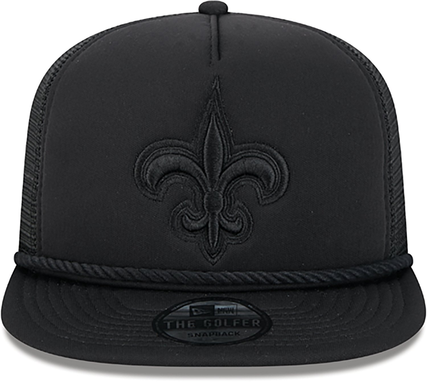 New Era Golfer Trucker Black on Black Saints Cap - view number 2