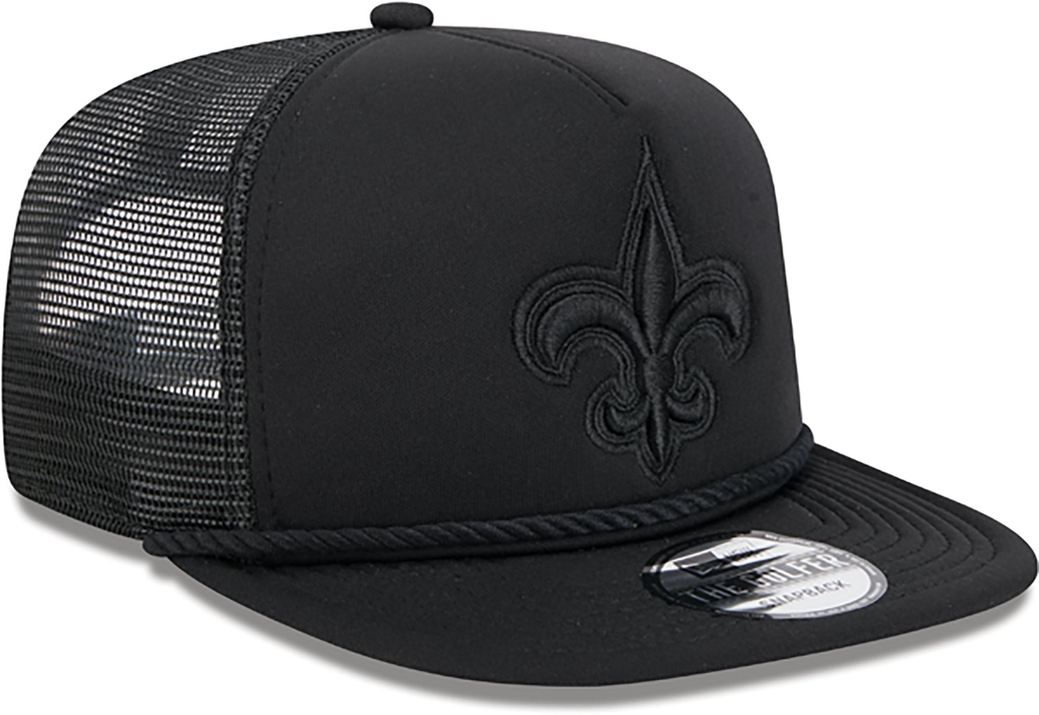 New Era Golfer Trucker Black on Black Saints Cap - view number 3