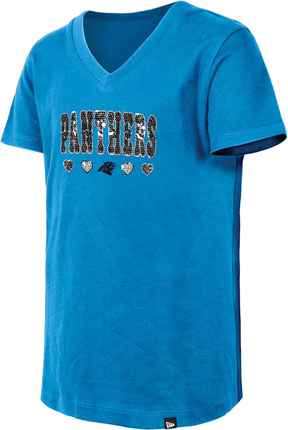 New Era Girls' Panthers Flip Sequins V-Neck T-shirt - view number 3