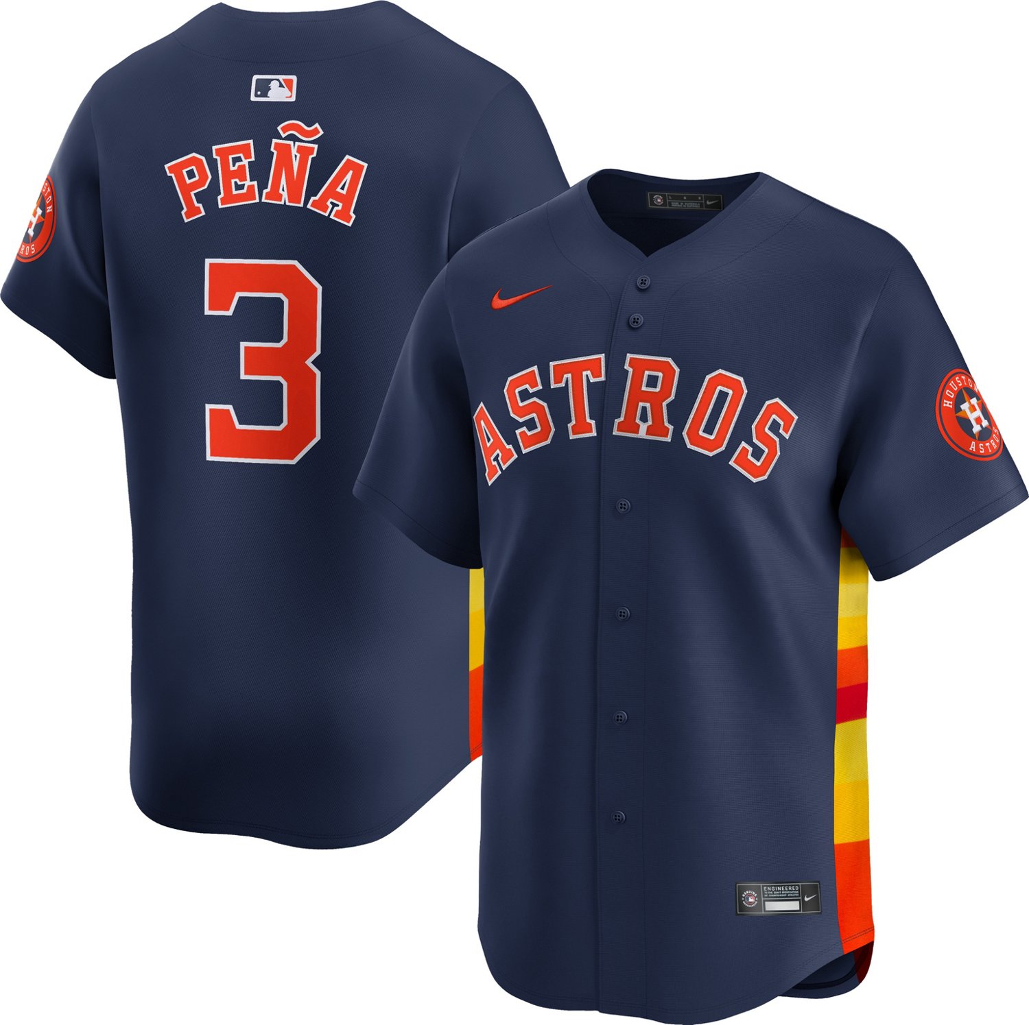 Nike Men's Houston Astros Jeremy Pena Limited Name and Number Alternate Jersey                                                   - view number 3