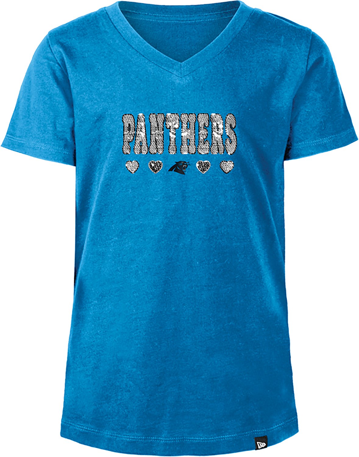 New Era Girls' Panthers Flip Sequins V-Neck T-shirt - view number 2