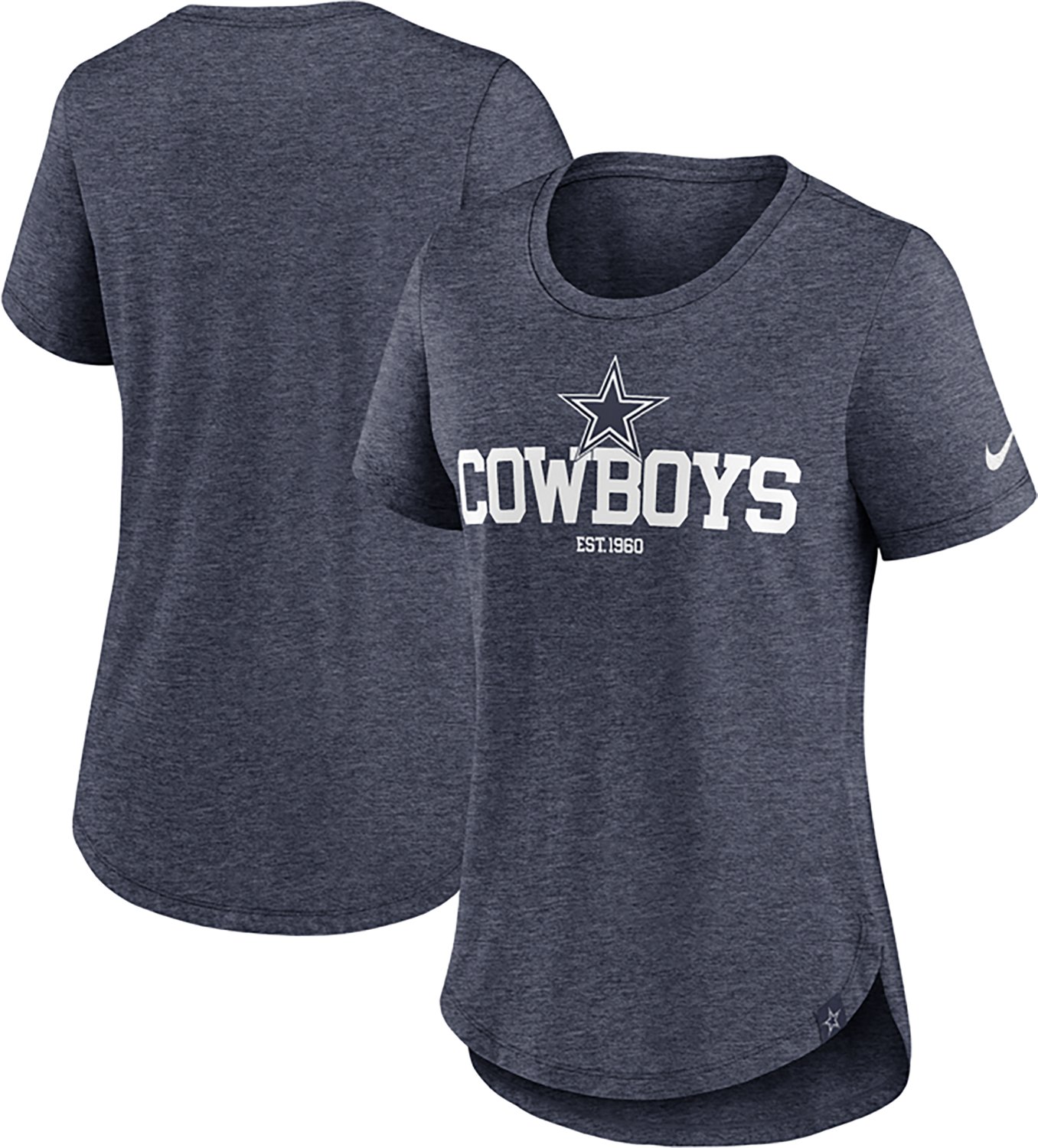 Nike Women's Dallas Cowboys Triblend Fashion T-shirt                                                                             - view number 1
