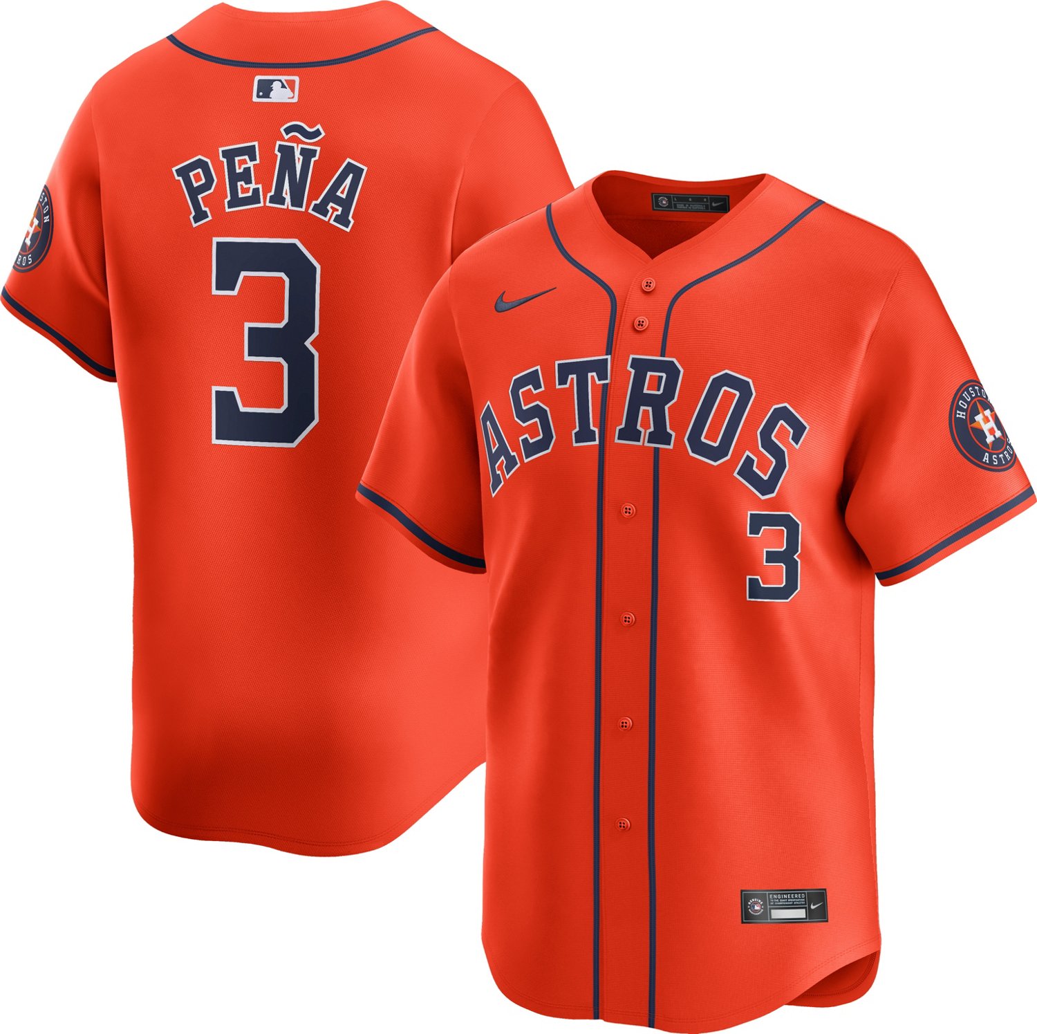 Nike Men's Houston Astros Jeremy Pena Limited Name and Number Alternate Jersey - view number 3