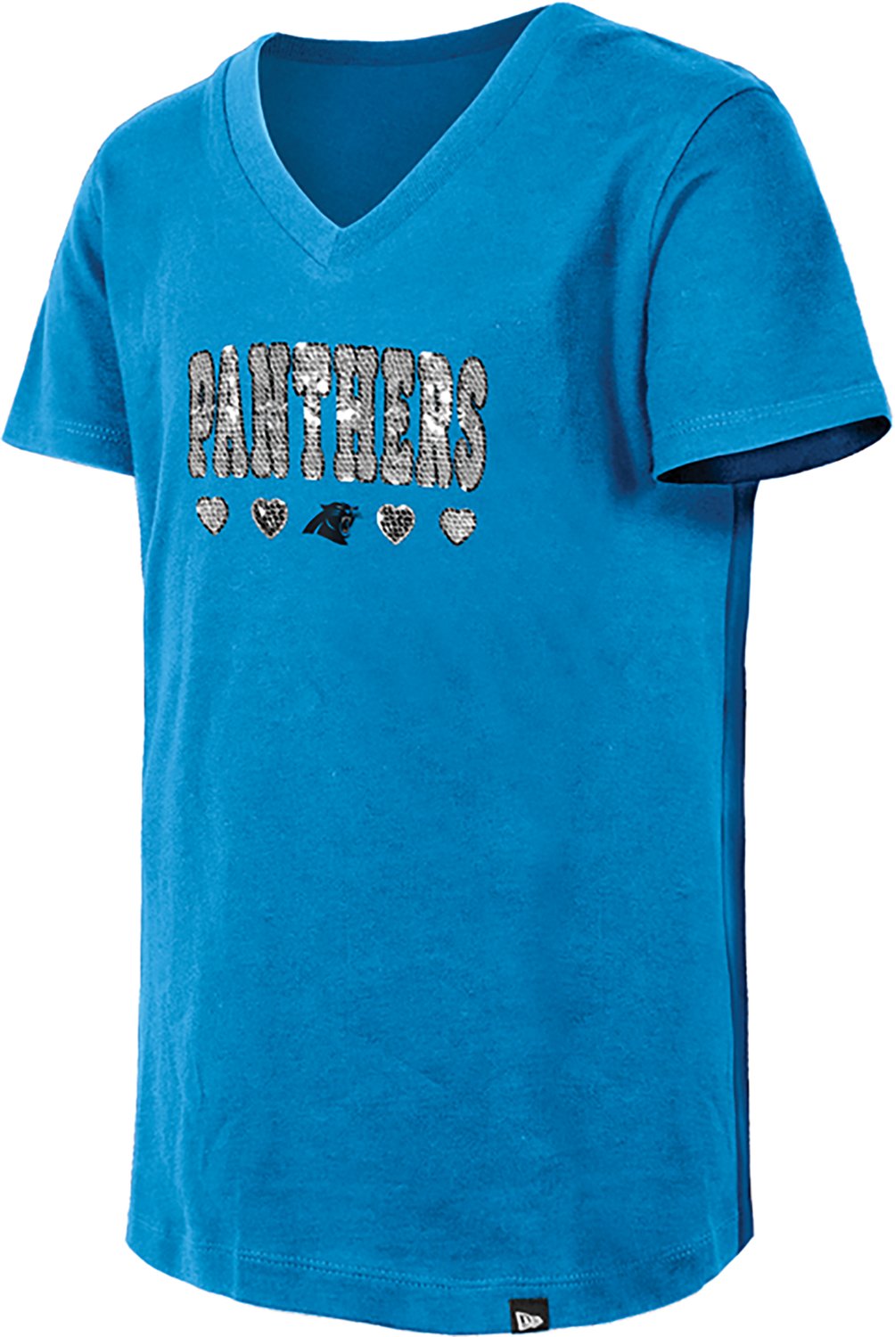 New Era Girls' Panthers Flip Sequins V-Neck T-shirt - view number 4