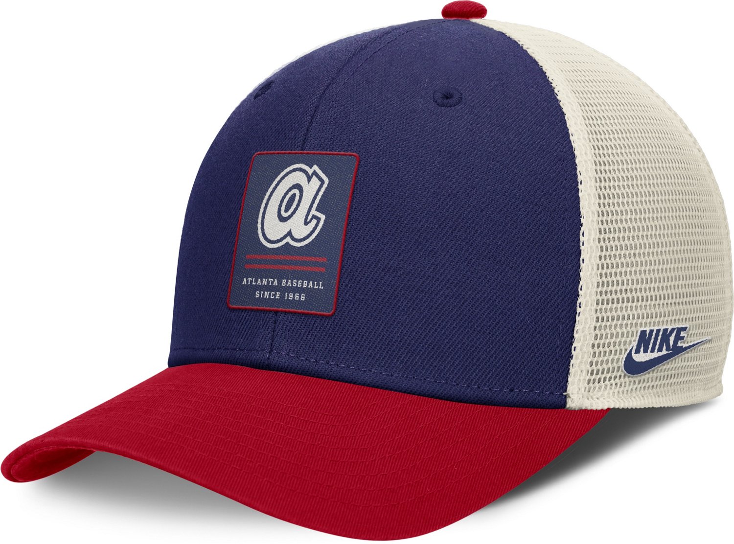 Nike Men's Atlanta Braves Club Rewind Structured Adjustable Mesh Back Cap