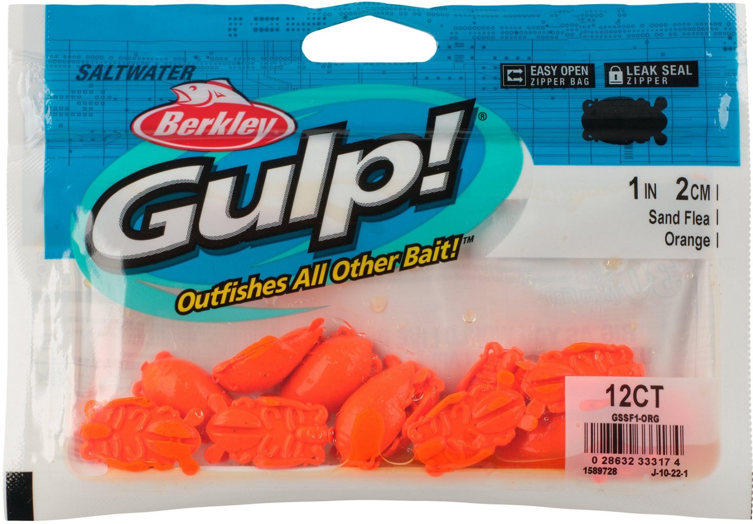 Berkley Gulp! Saltwater Surf Bytes Sand Fleas Soft Baits 12-Pack                                                                 - view number 1