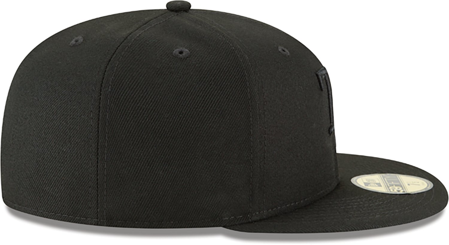 New Era Men's Tampa Bay Rays Black on Black Fitted 59FIFTY Cap                                                                   - view number 4