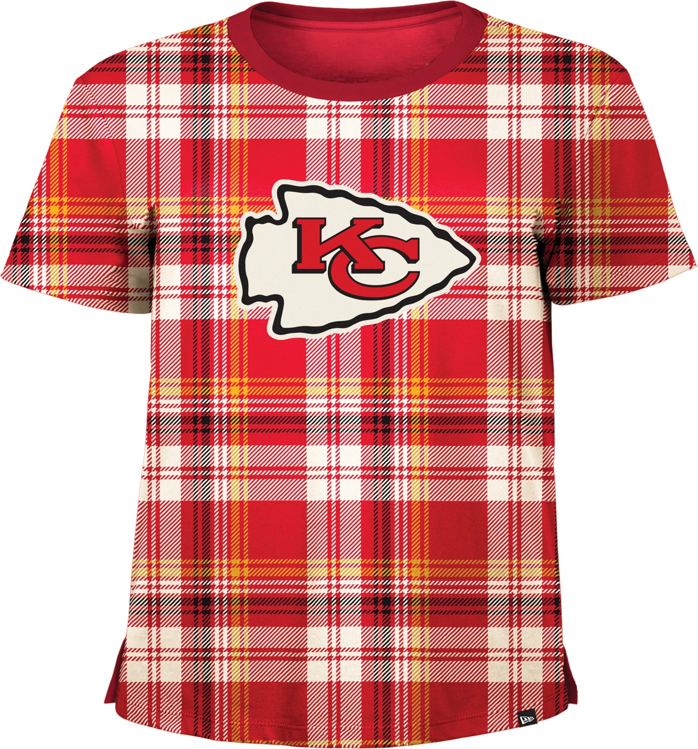New Era Women's Chiefs Plaid Boxy Crop T-shirt
