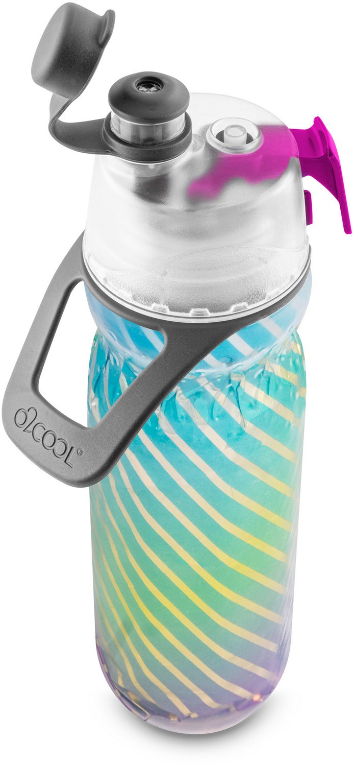 O2 COOL Mist N Sip Metallic Stripe Water Bottle