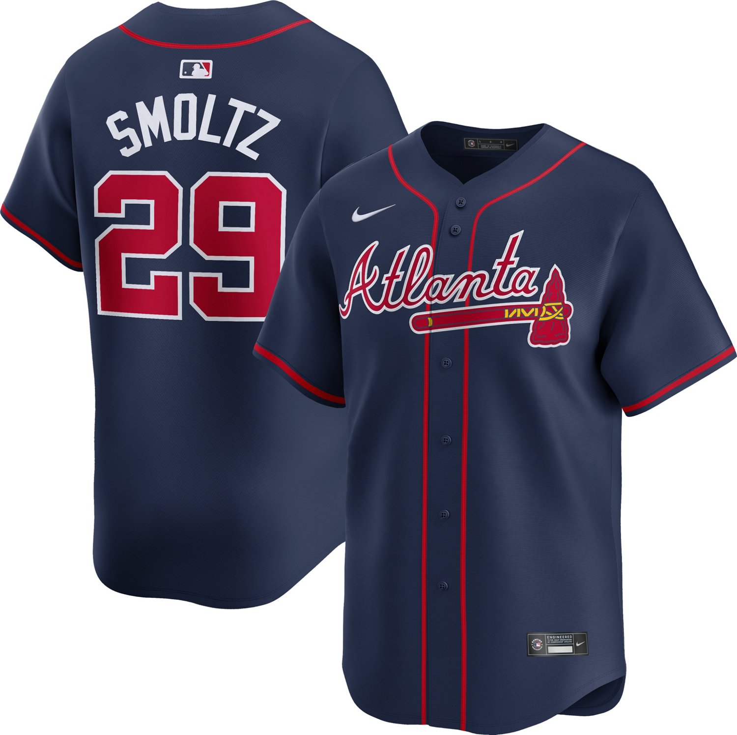 Nike Men's Atlanta Braves John Smoltz Limited Name and Number Alternate Jersey - view number 3