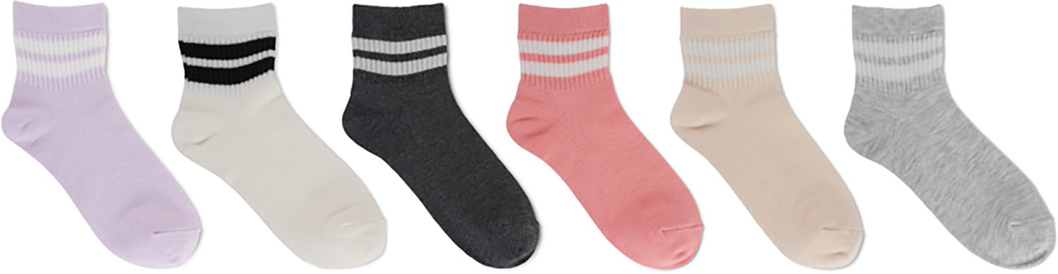 BCG Hot Tip Quarter Socks 6-Pack