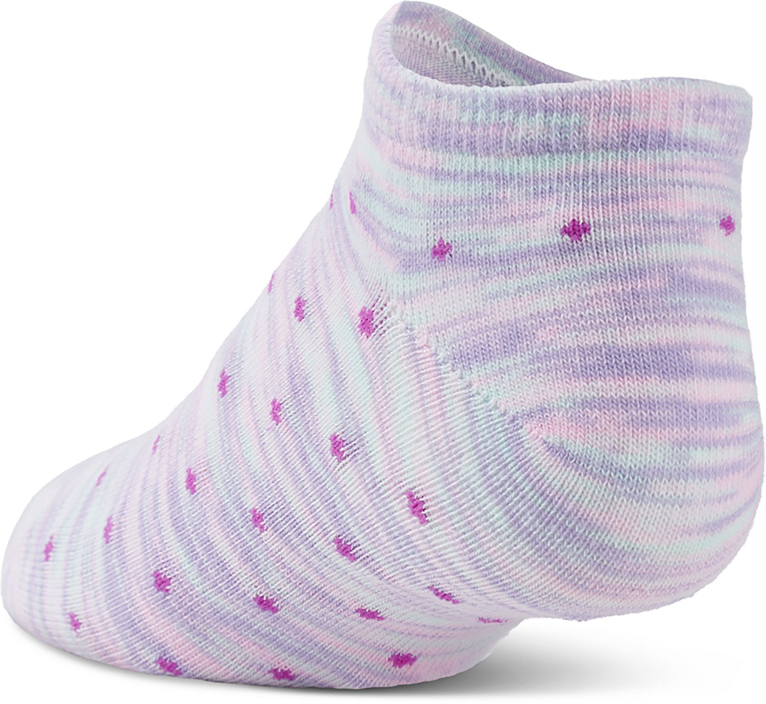 BCG Youth Dottie Spottie No Show Socks 6-Pack