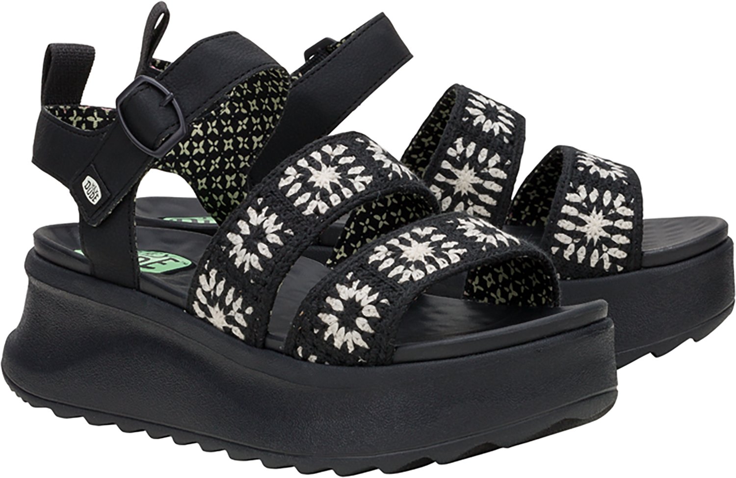 Hey Dude Women's Delray Buckle Cottage Crochet Sandals                                                                           - view number 3
