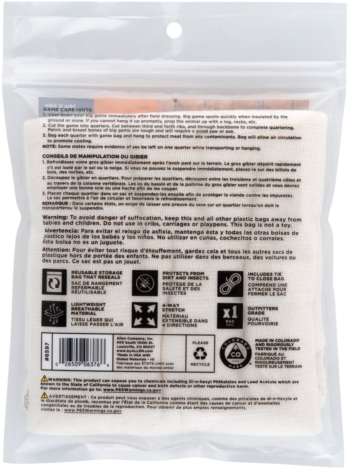 Allen Company Colorado Full Body Large Carcass Game Bag - view number 6