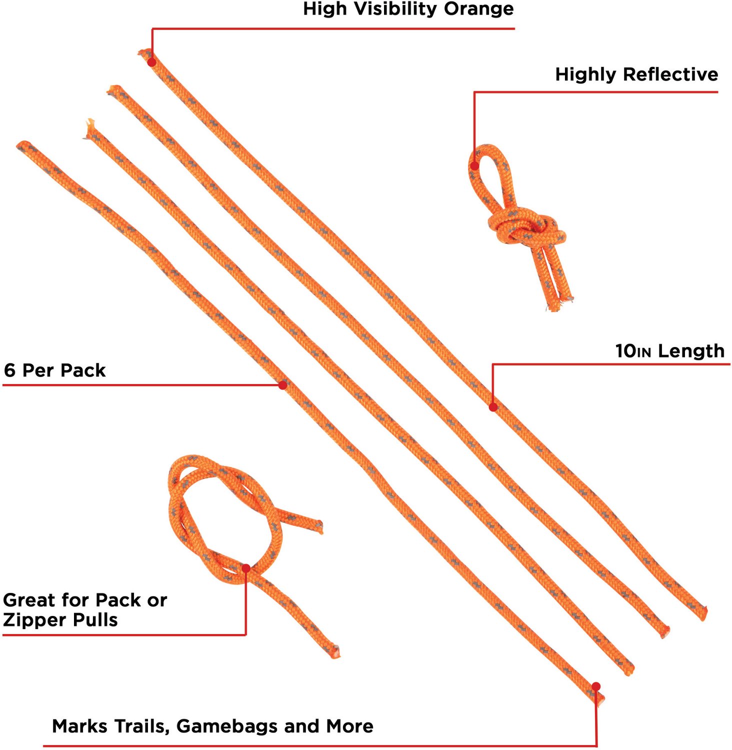 Allen Company 10 in Reflective Flagging Cords - 6 Pack - view number 3