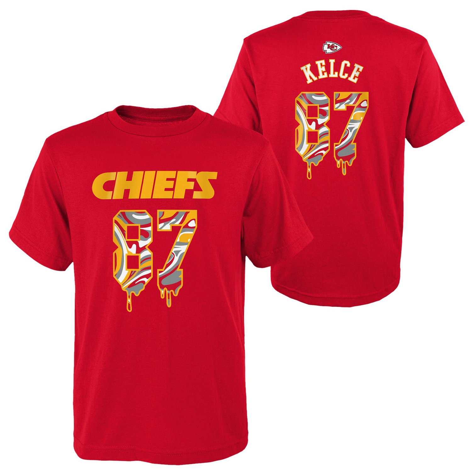 Outerstuff Youth Chiefs Travis Kelce Name and Number Drip Cotton T-shirt - view number 2