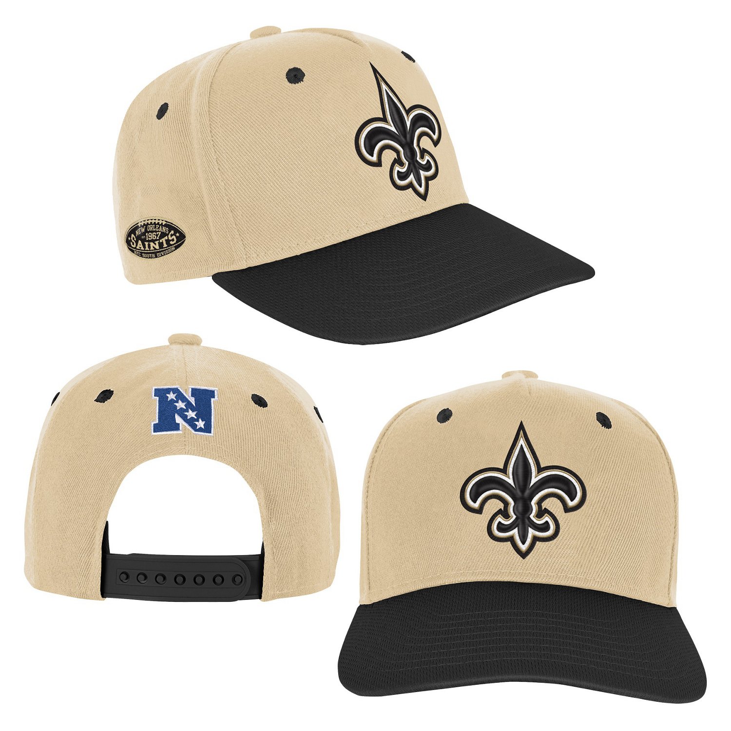 Outerstuff Boys' New Orleans Saints Pro-Sport Precurved Snapback Cap - view number 2