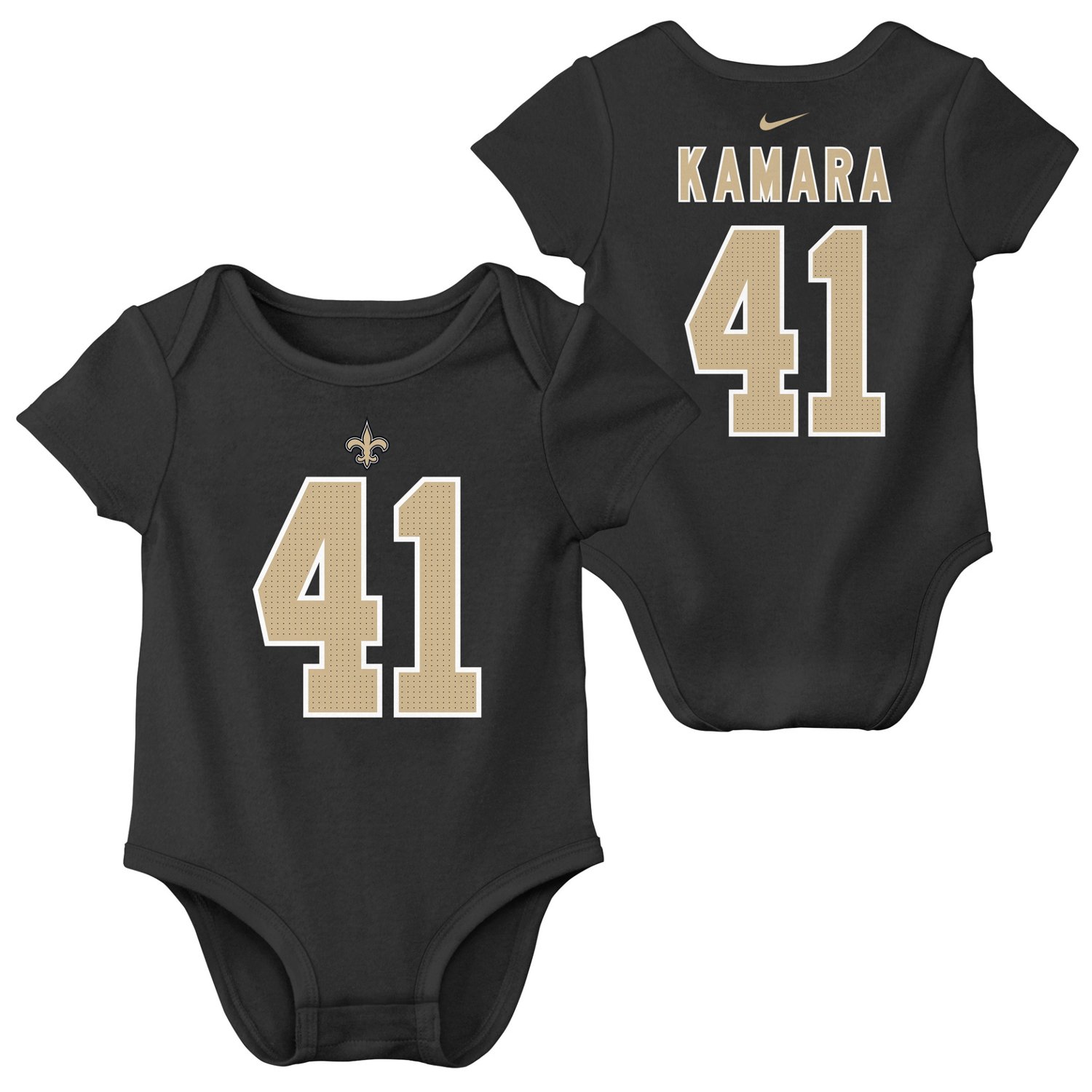 Nike Infants' New Orleans Saints Alvin Kamara Game Team Jersey Romper - view number 2