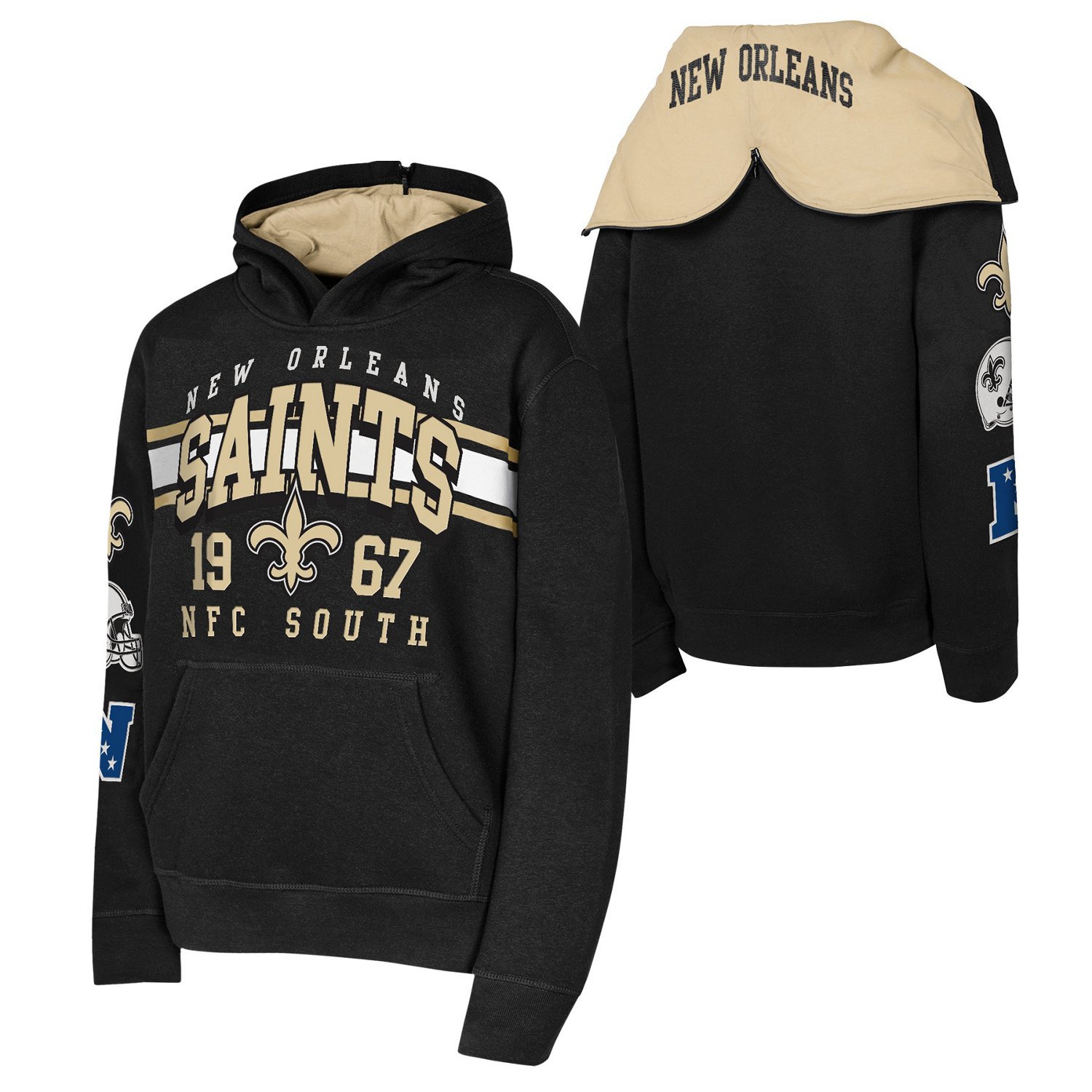 Outerstuff Boys’ New Orleans Saints World Wide Fleece Pullover Hoodie                                                          - view number 2