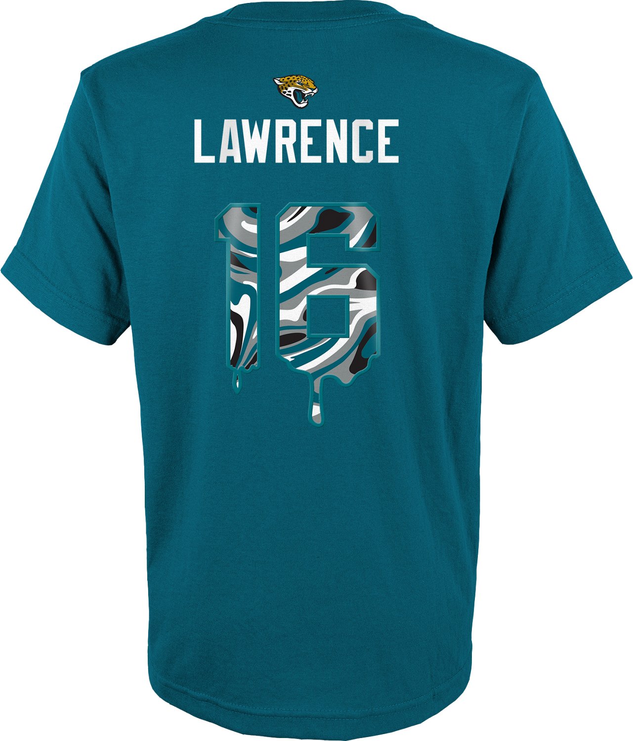 Outerstuff Youth Jaguars Trevor Lawrence Name and Number Drip Cotton T-shirt - view number 3