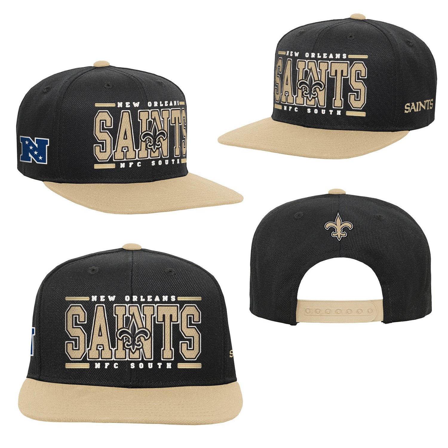 Outerstuff Boys' New Orleans Saints Retro Deadstock Snapback Cap - view number 2