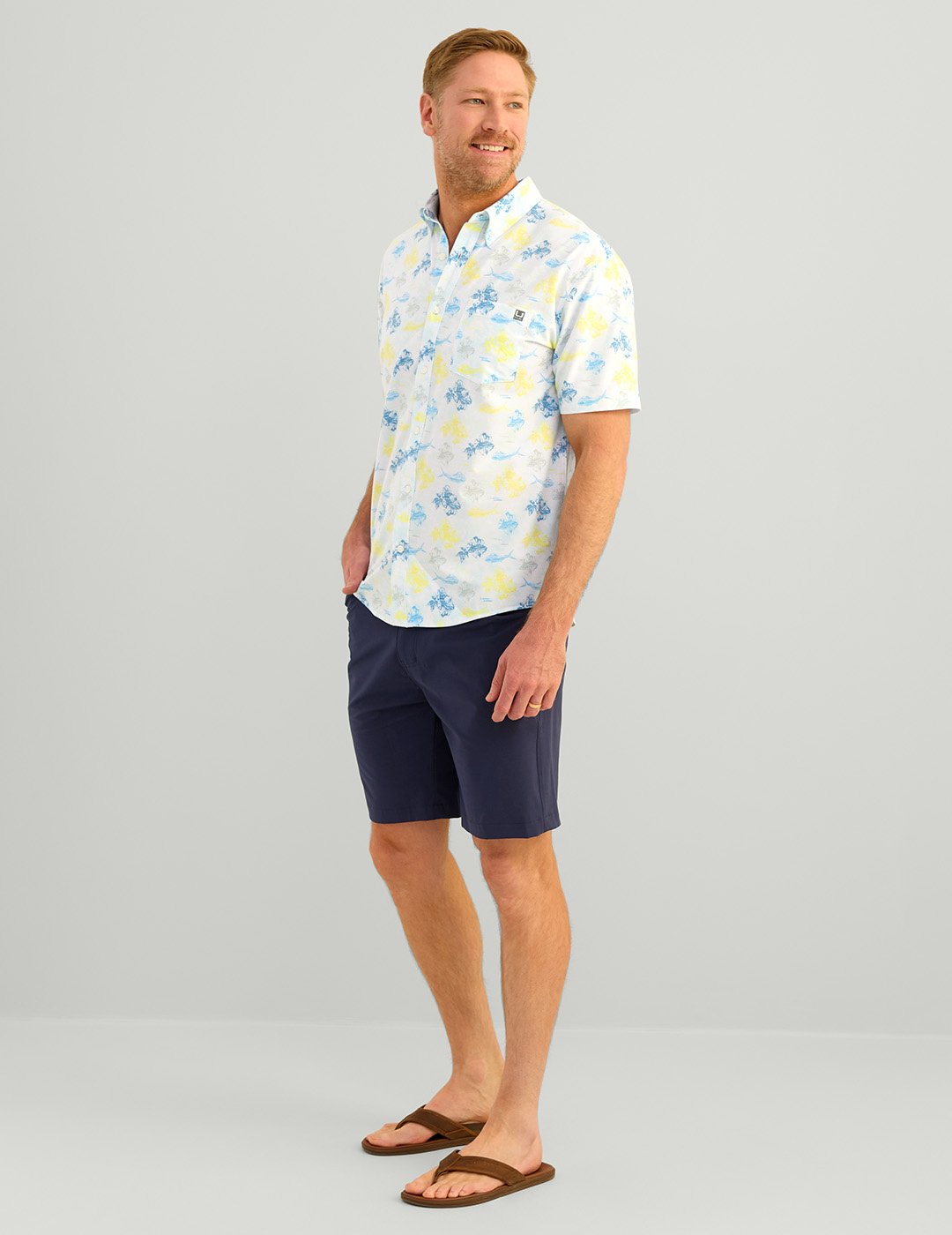 Huk Men's Kona Desert Rose Short Sleeve Shirt - view number 3