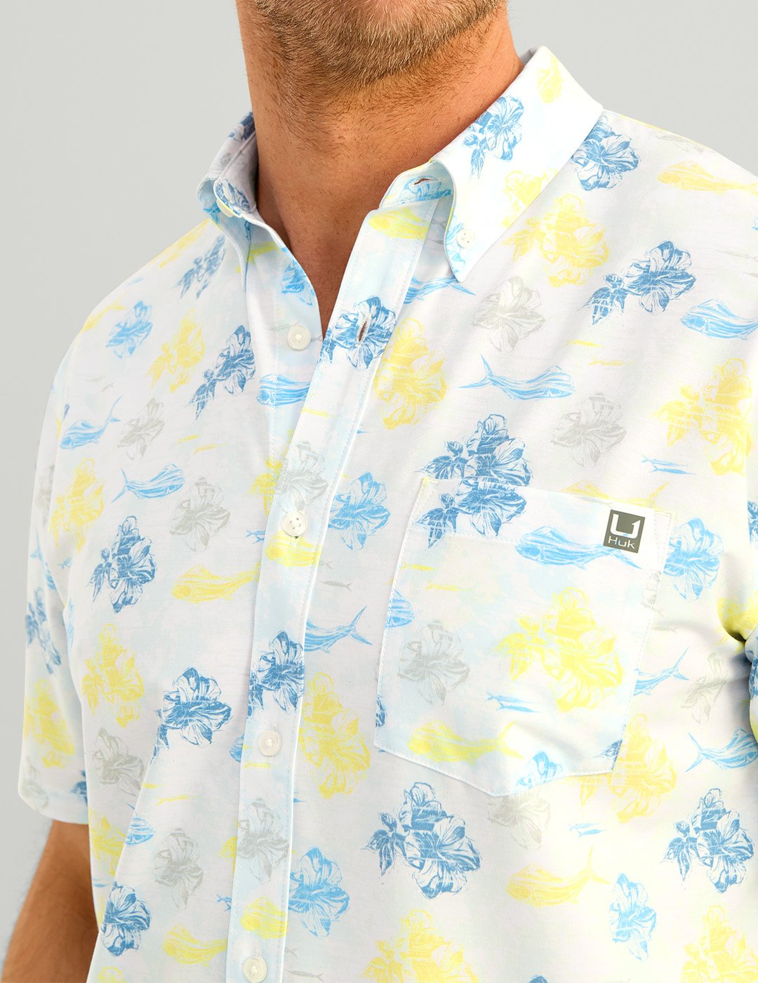 Huk Men's Kona Desert Rose Short Sleeve Shirt - view number 5