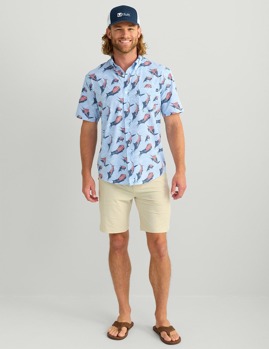 Huk Men's Kona Desert Rose Short Sleeve Shirt - view number 3