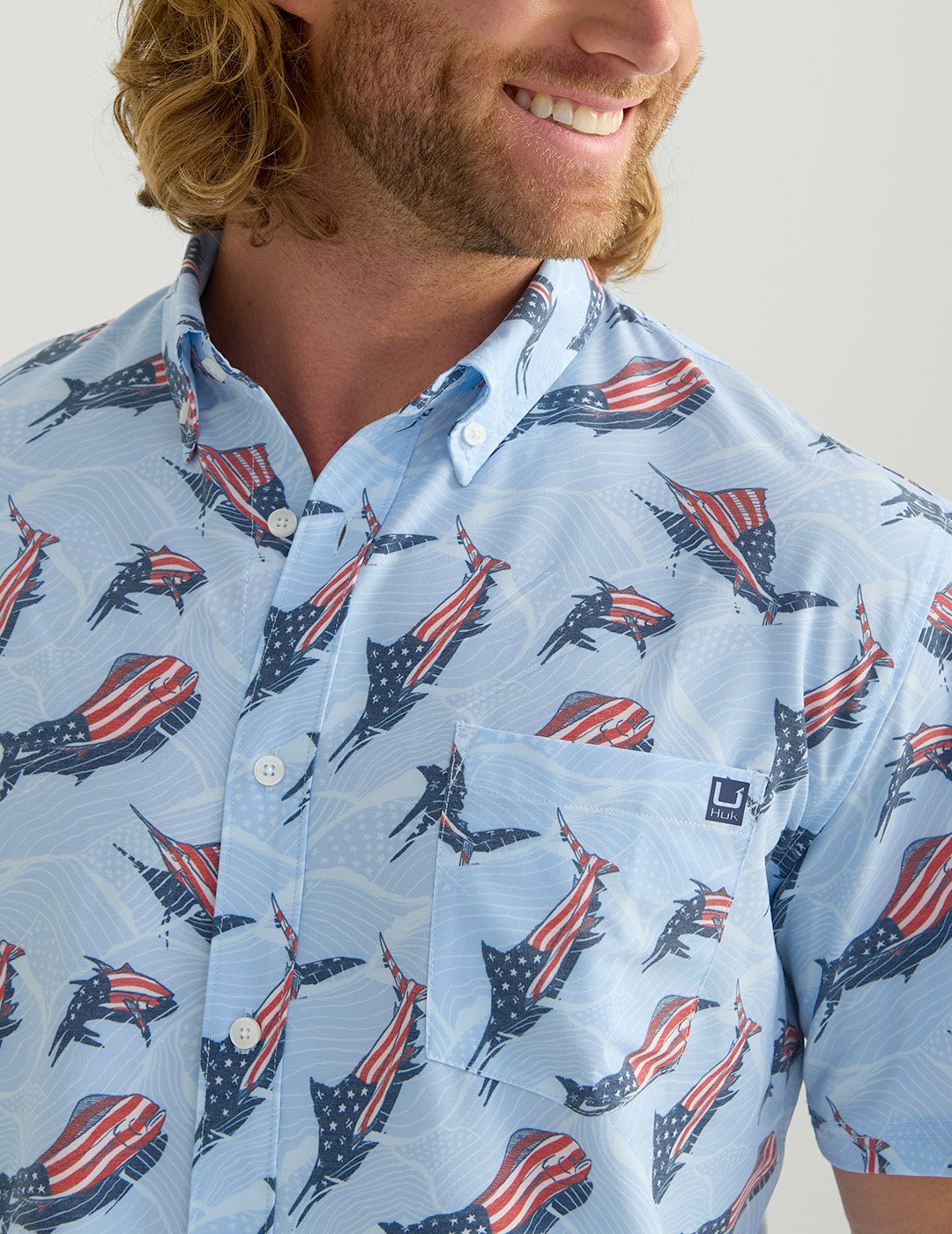 Huk Men's Kona Desert Rose Short Sleeve Shirt - view number 5