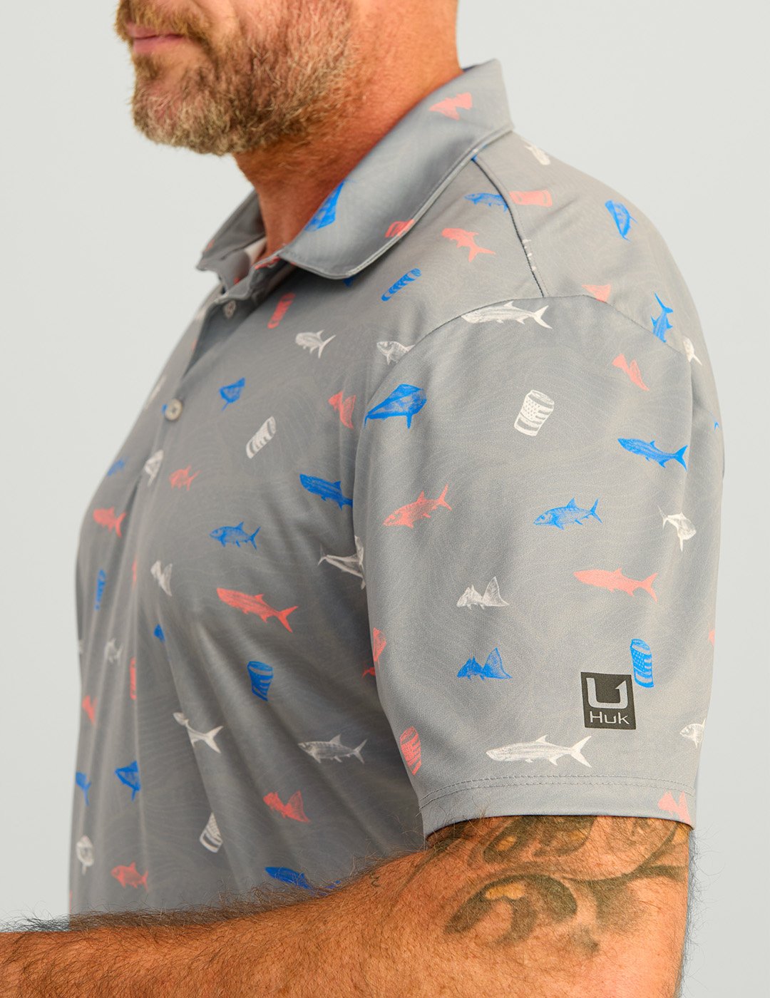 Huk Men's KC Pursuit Printed Polo Shirt - view number 3