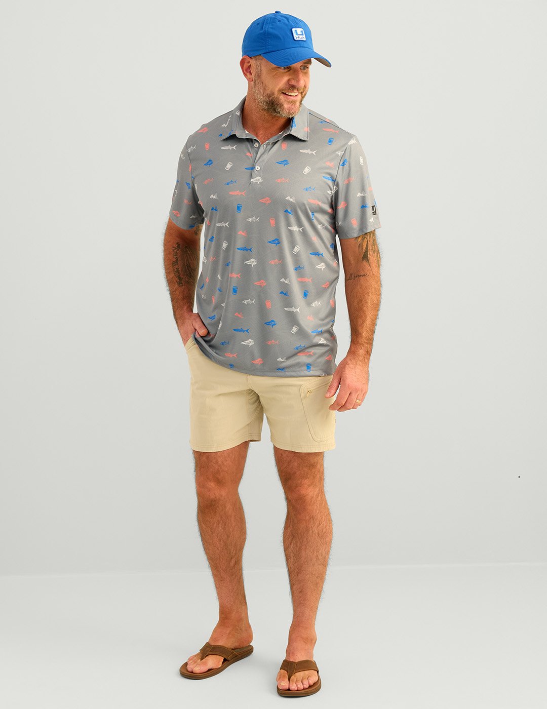 Huk Men's KC Pursuit Printed Polo Shirt - view number 5