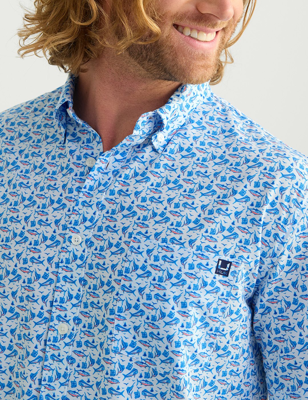 HUK Men's Kona Short Sleeve PRINT Shirt