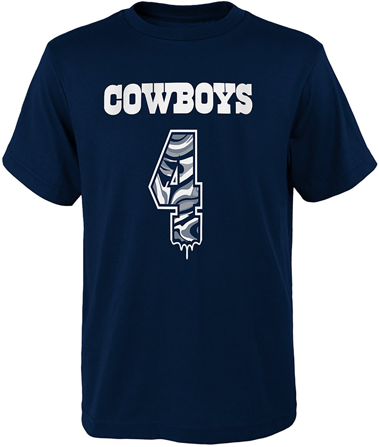 Outerstuff Kids' Dallas Cowboys Dak Prescott #4 Name & Number Drip T-shirt - view number 2