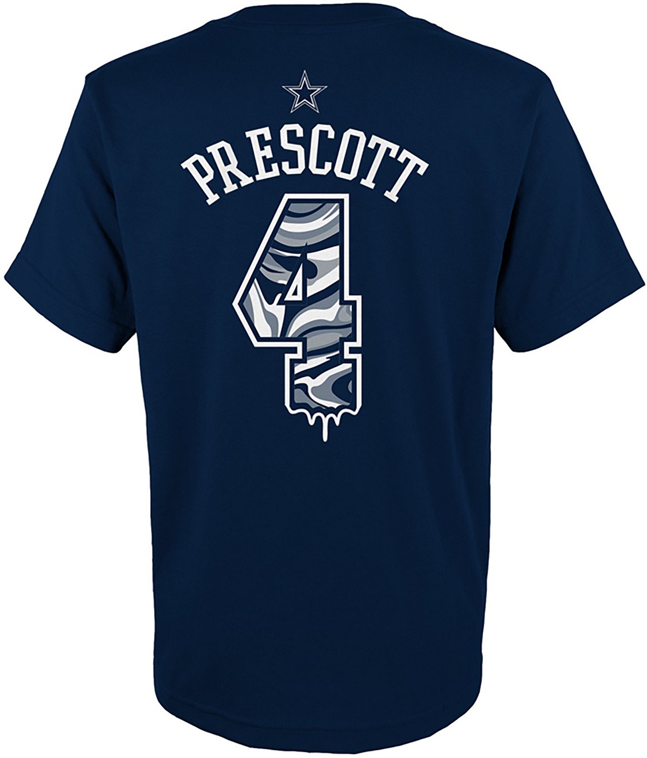 Outerstuff Kids' Dallas Cowboys Dak Prescott #4 Name & Number Drip T-shirt - view number 3