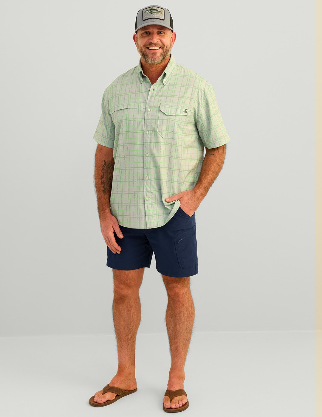 Huk Men's Tide Point Printed Short Sleeve Shirt - view number 3