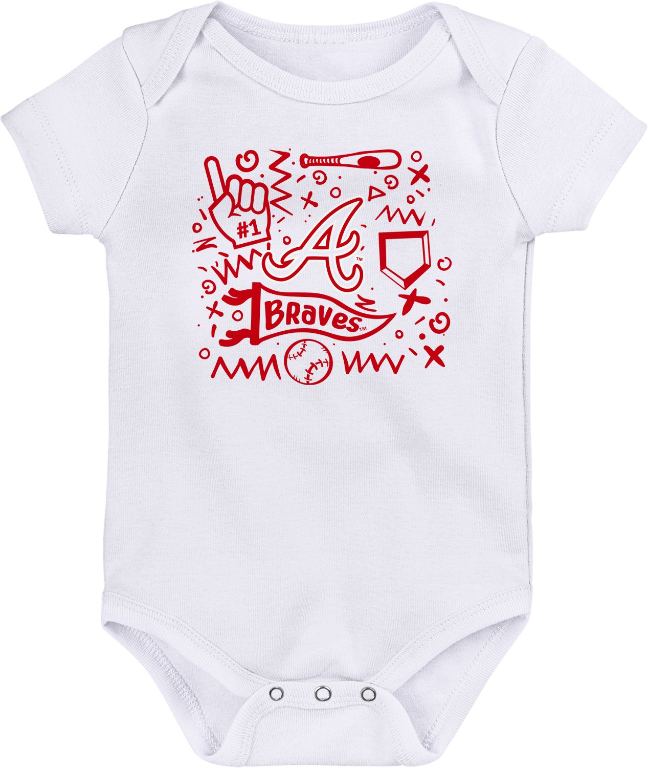 Outerstuff Infants' Atlanta Braves Batter Up Creepers 3-Pack - view number 2