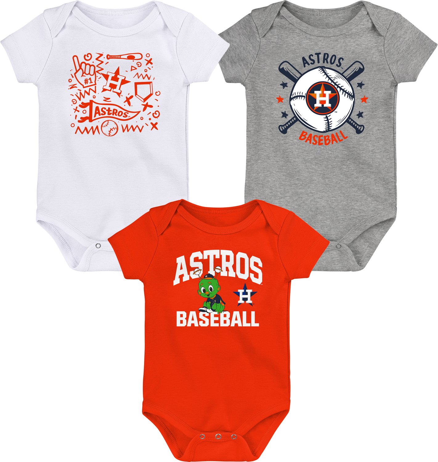Outerstuff Infants' Houston Astros Batter Up Creepers 3-Pack