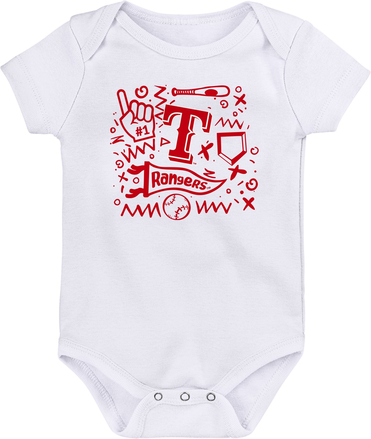 Outerstuff Infants' Texas Rangers Batter Up Creepers 3-Pack - view number 2