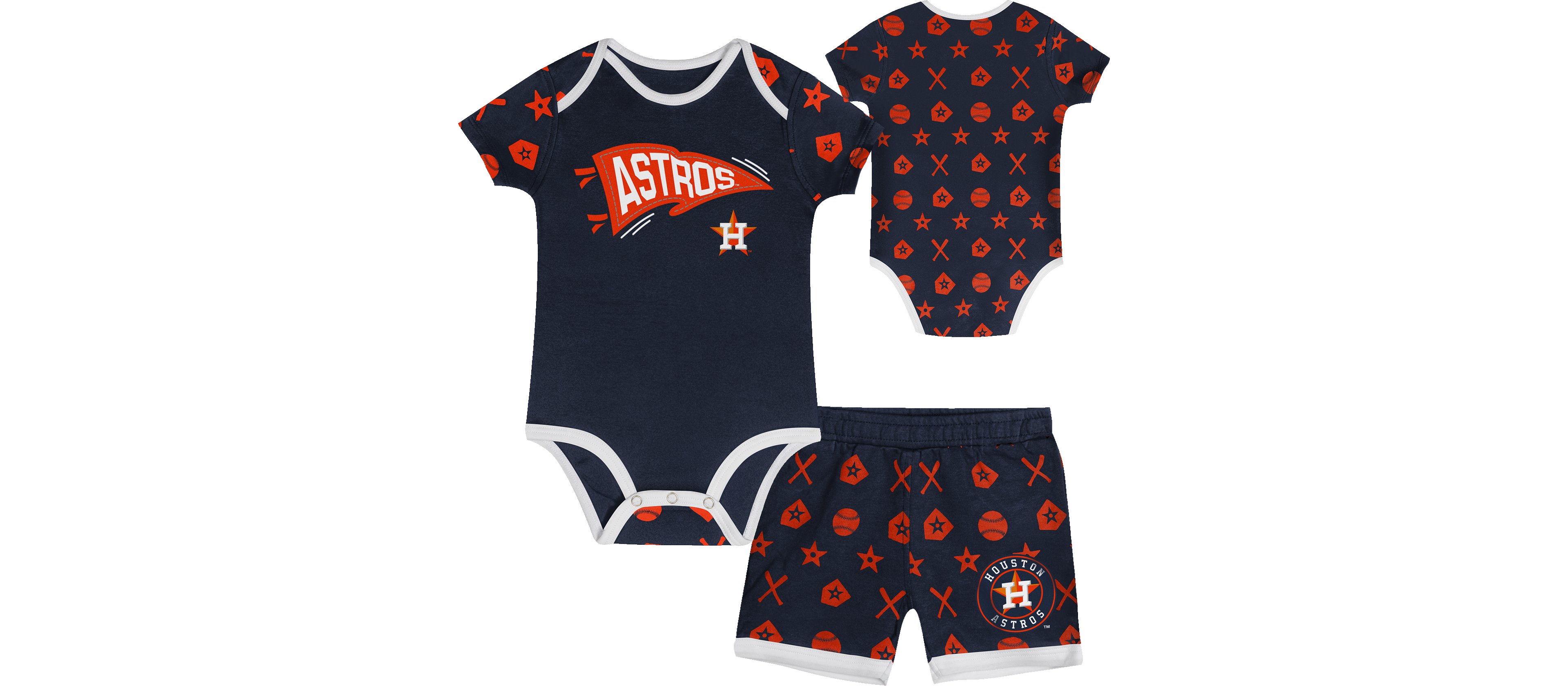 Outerstuff Infants' Houston Astros On Deck Diaper Cover Set