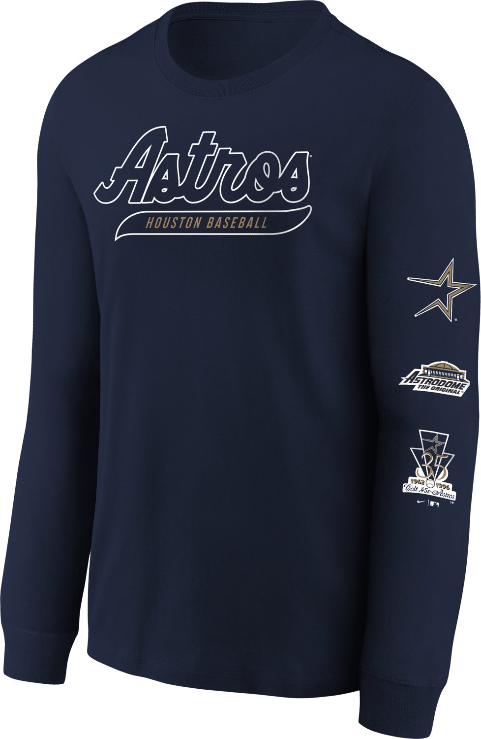 Nike Boys' Houston Astros Cooperstown Long Sleeve Graphic T-shirt                                                                - view number 2