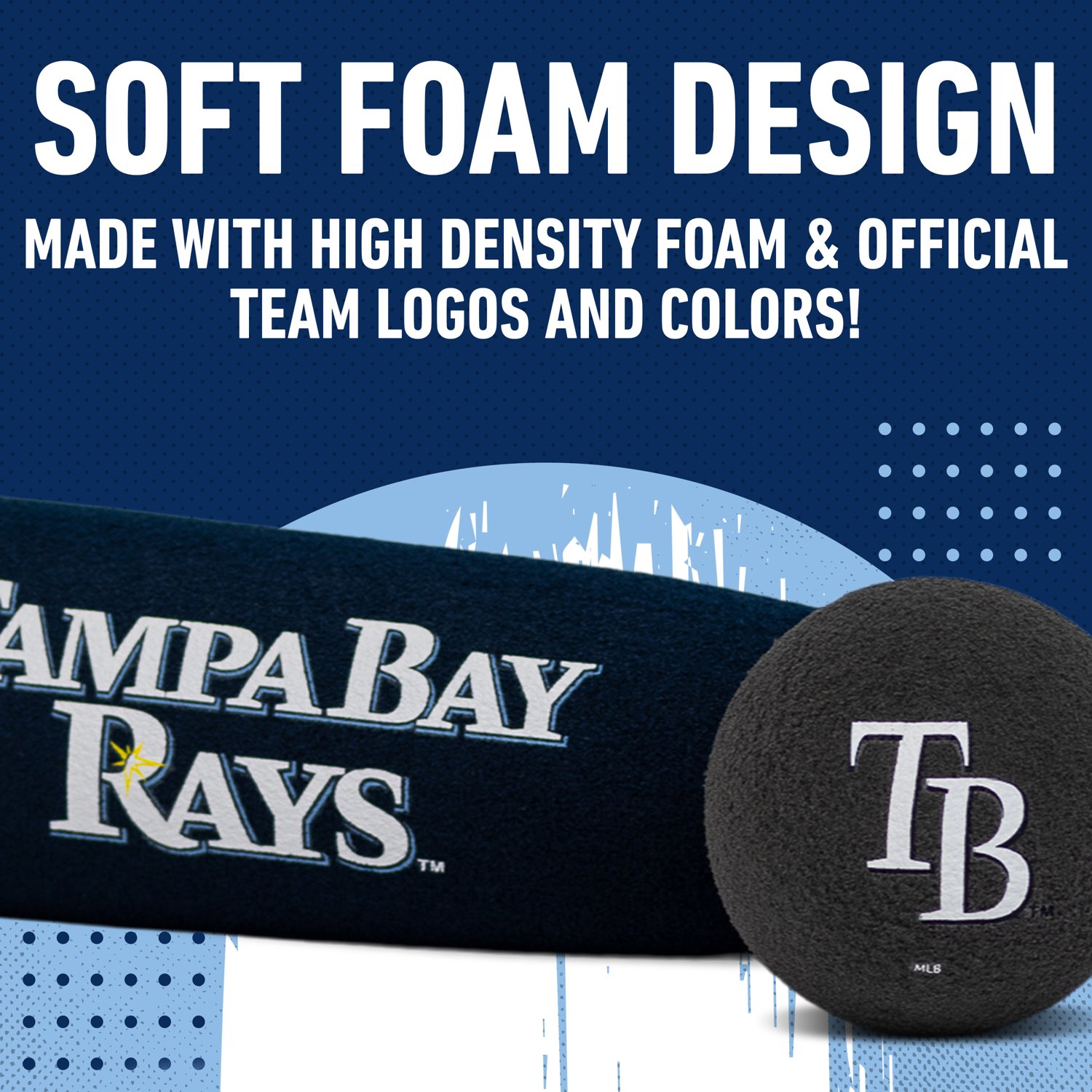Franklin Tampa Bay Rays 21 in Jumbo Foam Baseball Bat and Ball Set                                                               - view number 4