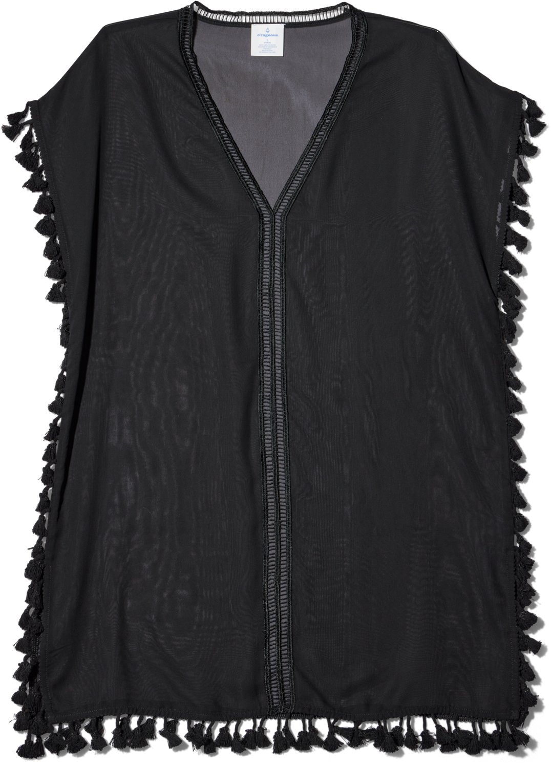 O'Rageous Juniors' Solid Poncho Tunic with Tassels